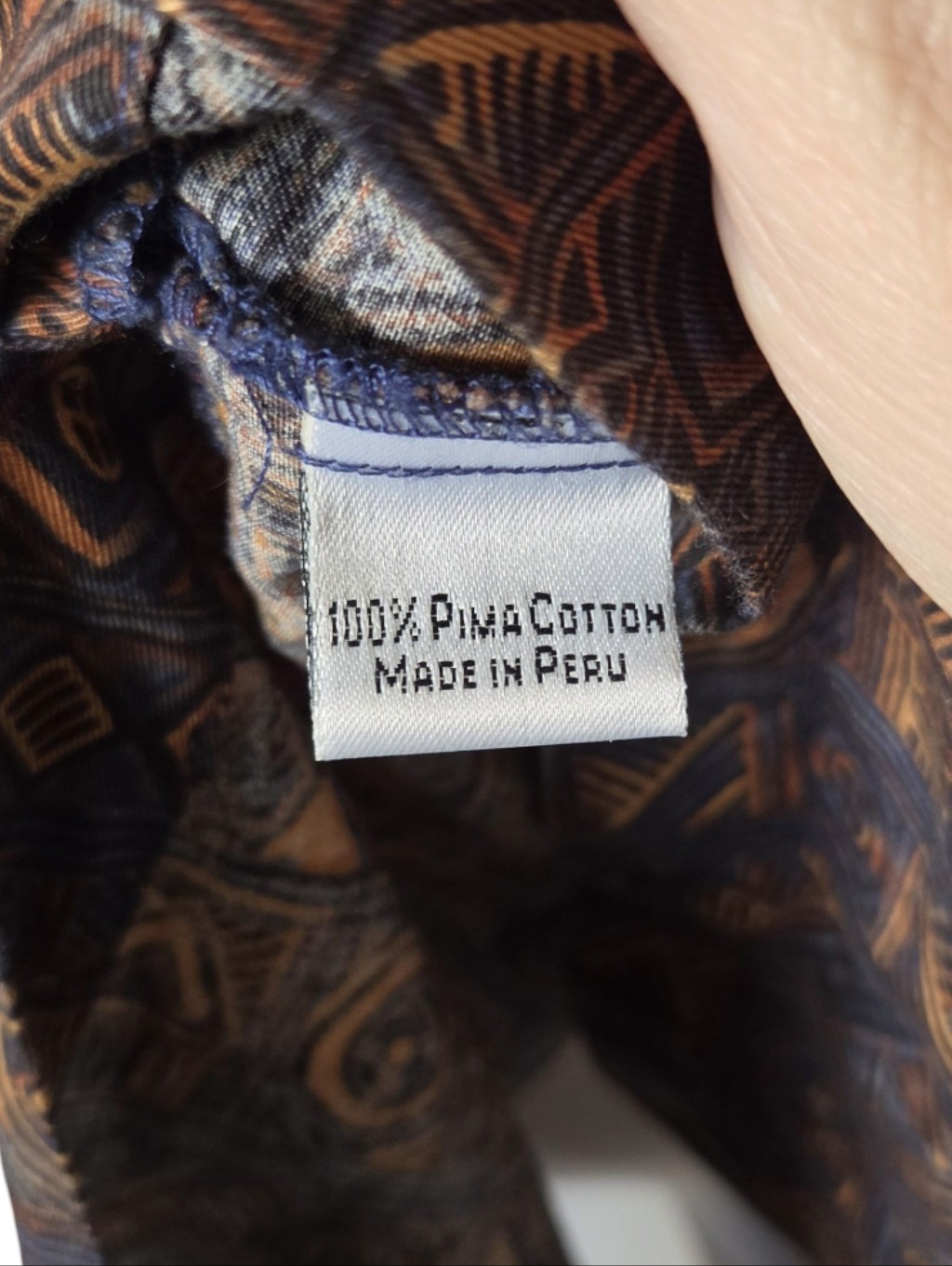 Peruvian Connection Lightweight Printed Tunic Shirt Blue Orange Size Medium — image 7 of 8